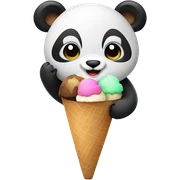 Panda eating ice cream sticker
