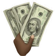 Money in hand sticker
