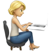 blonde woman watching on laptop sticker