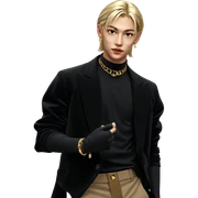 stylish blonde boy with jewelry sticker