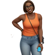 smiling girl with glasses and phone sticker