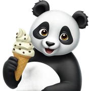 Panda eating ice cream sticker