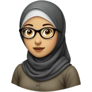 Asian Muslim girl with hijab and glasses  sticker