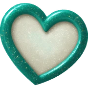 Teal glitter heart sticker