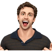 playful boy with open mouth sticker