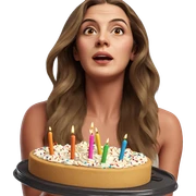 birthday girl with cake sticker