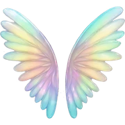 Sparkly glossy Pastel iridescent glass wings  sticker