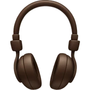 headphones dark brown sticker