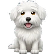 White fluffy dog sticker