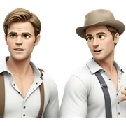 boys in collared shirts outdoors sticker
