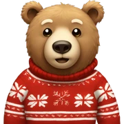 Bear with christmas sweater  sticker