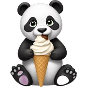 Panda eating ice cream sticker