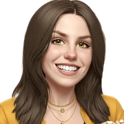 smiling girl with jewelry sticker