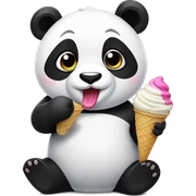 Panda eating ice cream sticker
