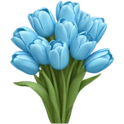 Bouquet of baby blue tulips sticker