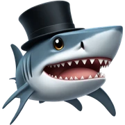 Shark with a top hat sticker