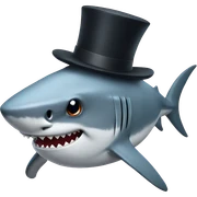 Shark with a top hat sticker