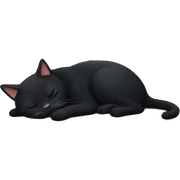 sleeping black cat sticker