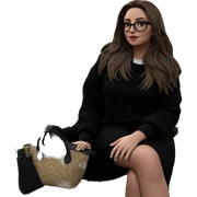 girl sitting on a bench sticker