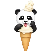 Panda eating ice cream sticker