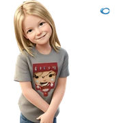 smiling girl in denim shirt sticker