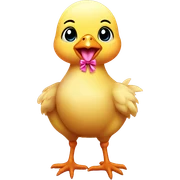 Baby chicken with pink bow sticker