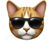 Cat with sunglasses sticker