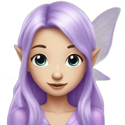 cute lilac elf fairy with long hair sticker