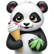 Panda eating ice cream sticker