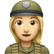 a caucasian female soldier sticker