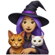 Witch with a cat sticker