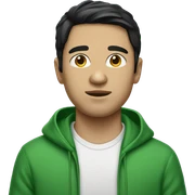 Black-haired white guy in green hoodie  sticker