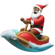 santa riding the waves  sticker