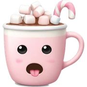 Light Pink mug of hot chocolate with marshmallows  sticker