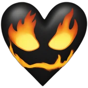 black heart on fire sticker