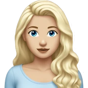 White girl blonde hair blue eyes  sticker