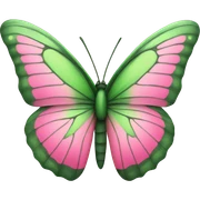 Green pink butterfly sticker