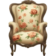 Vintage chair with flower design sticker