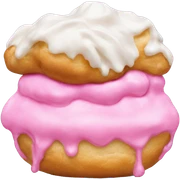 cream puff with pink icing sticker