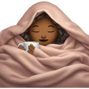 girl inside a blanket sipping coffee eyes closed sticker