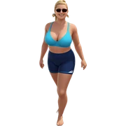smiling girl at the beach sticker