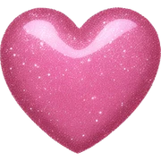 Pink glitter heart sticker