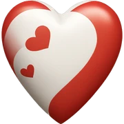 red and white heart  sticker