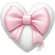 Pastel pink heart with white bow sticker