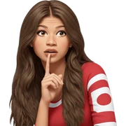 thoughtful girl with brown hair sticker