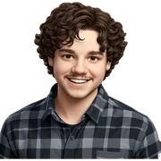 smiling boy with brown hair sticker