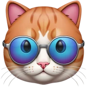 Cat with sunglasses sticker