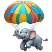 Elefant jumping parachute sticker
