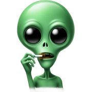 Alien smoking sticker