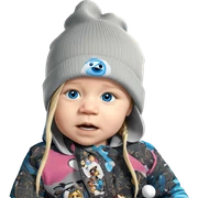 girl in beanie with blue eyes sticker